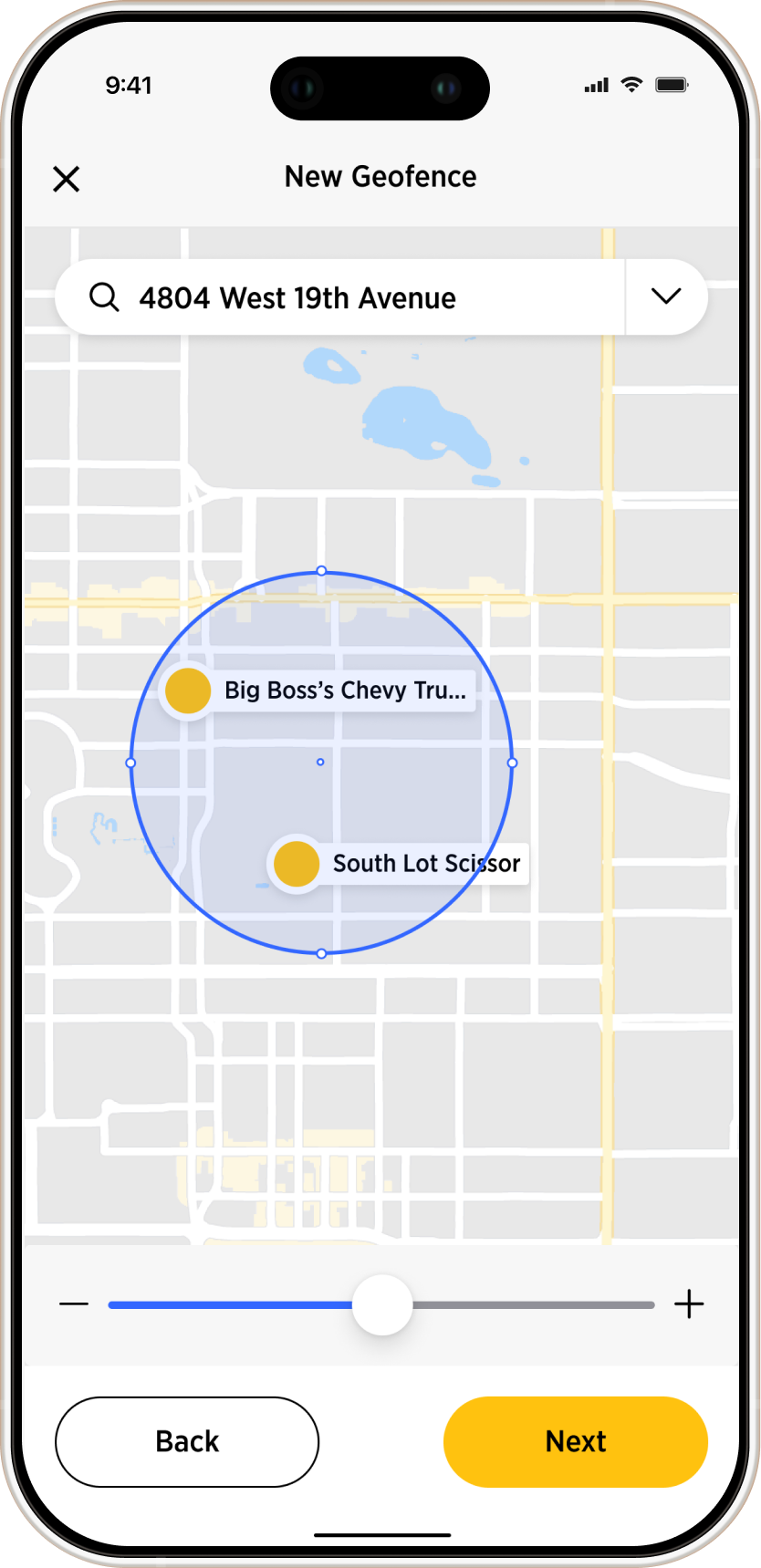 Herc Rentals app — new geofence