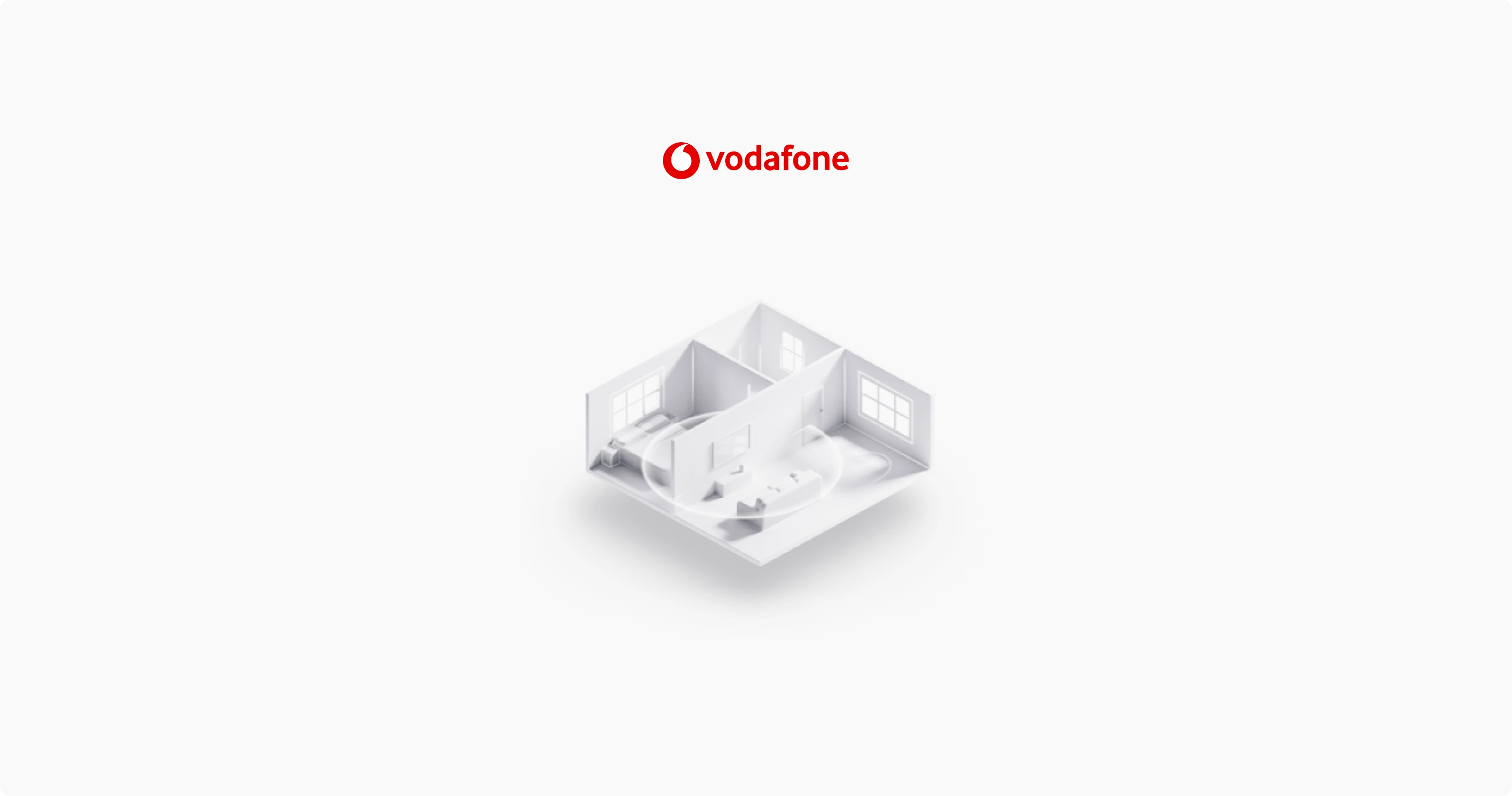 Vodafone Broadband — 3D house illustration